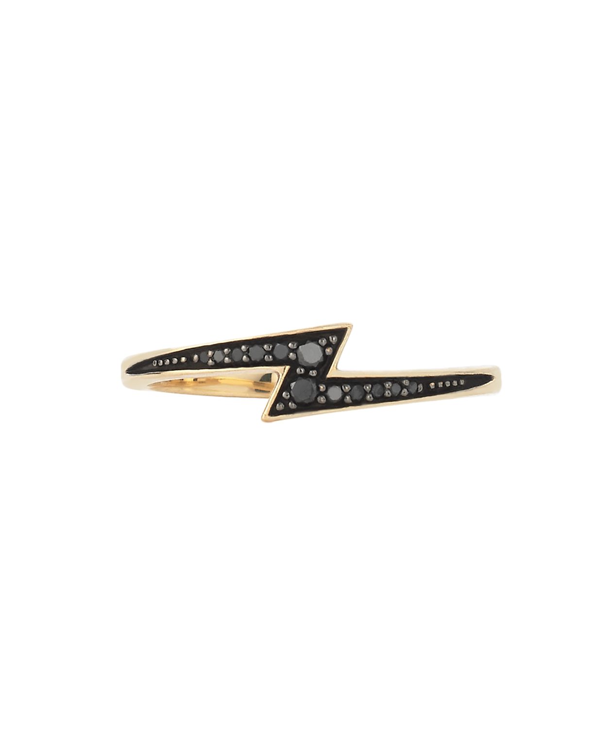 Zap Ring - 9k Yellow Gold, Black Diamond