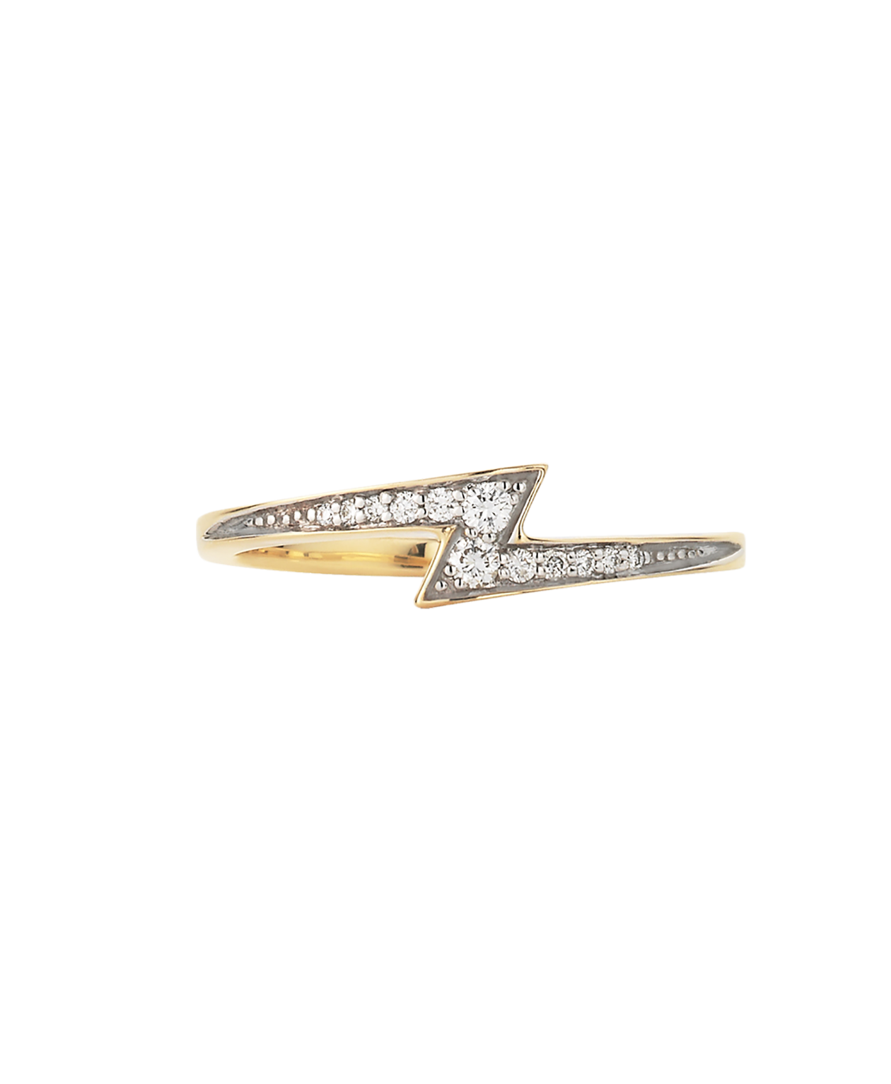 Zap Ring - 9k Yellow Gold, Diamond