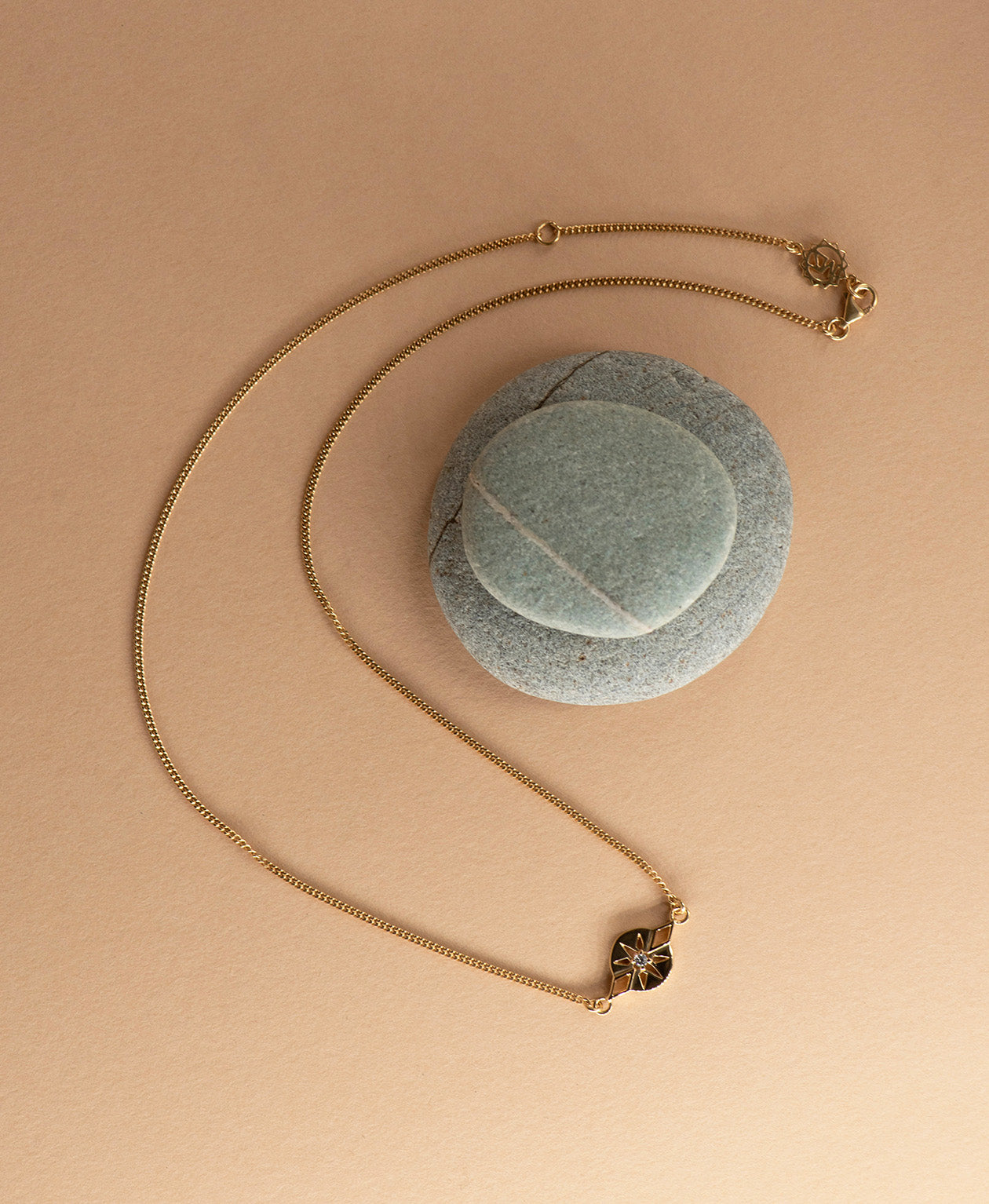 Zia Necklace - 22k Gold Vermeil, White Zircon