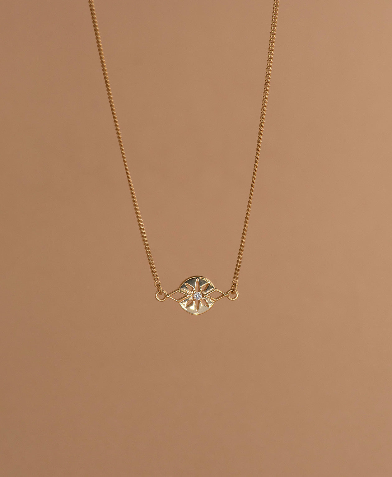 Zia Necklace - 22k Gold Vermeil, White Zircon