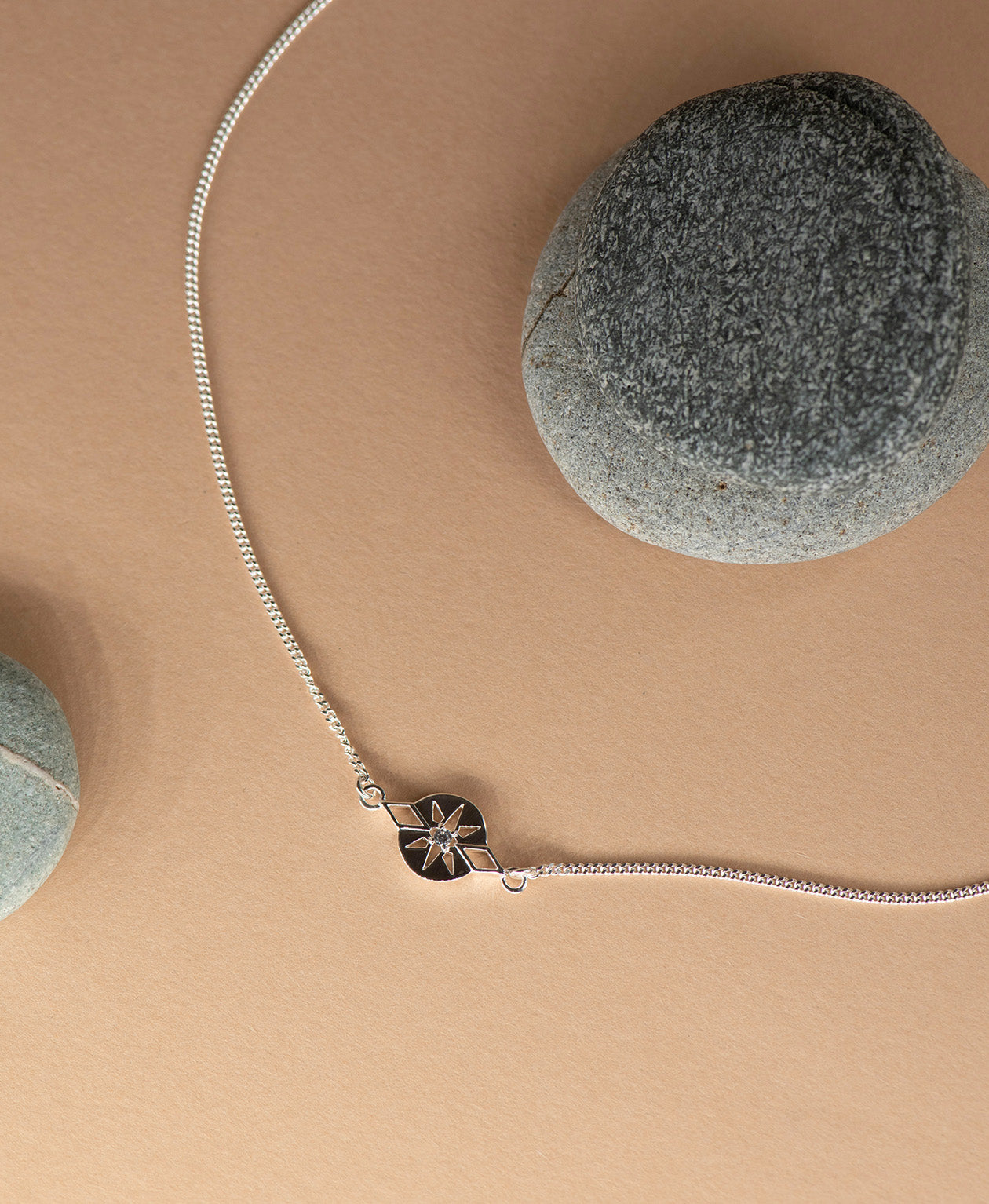 Zia Necklace - 925 Sterling Silver, White Zircon