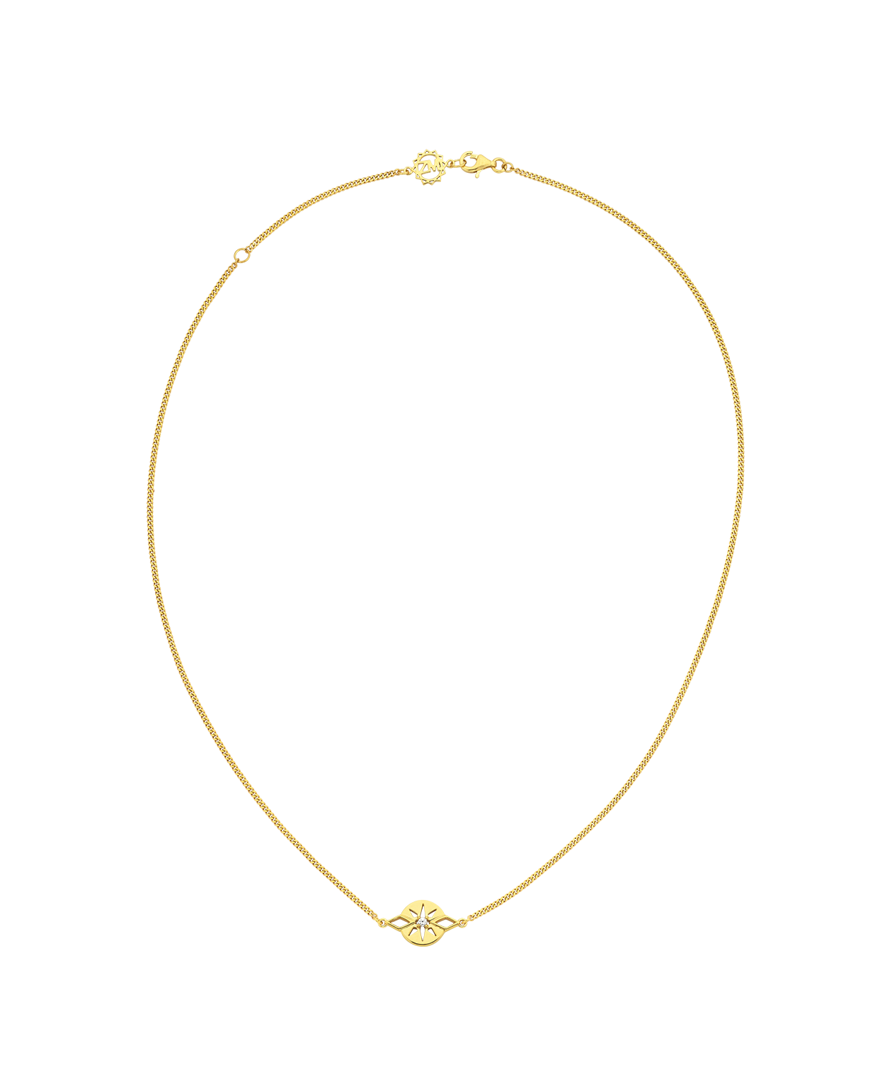 Zia Necklace - 22k Gold Vermeil, White Zircon