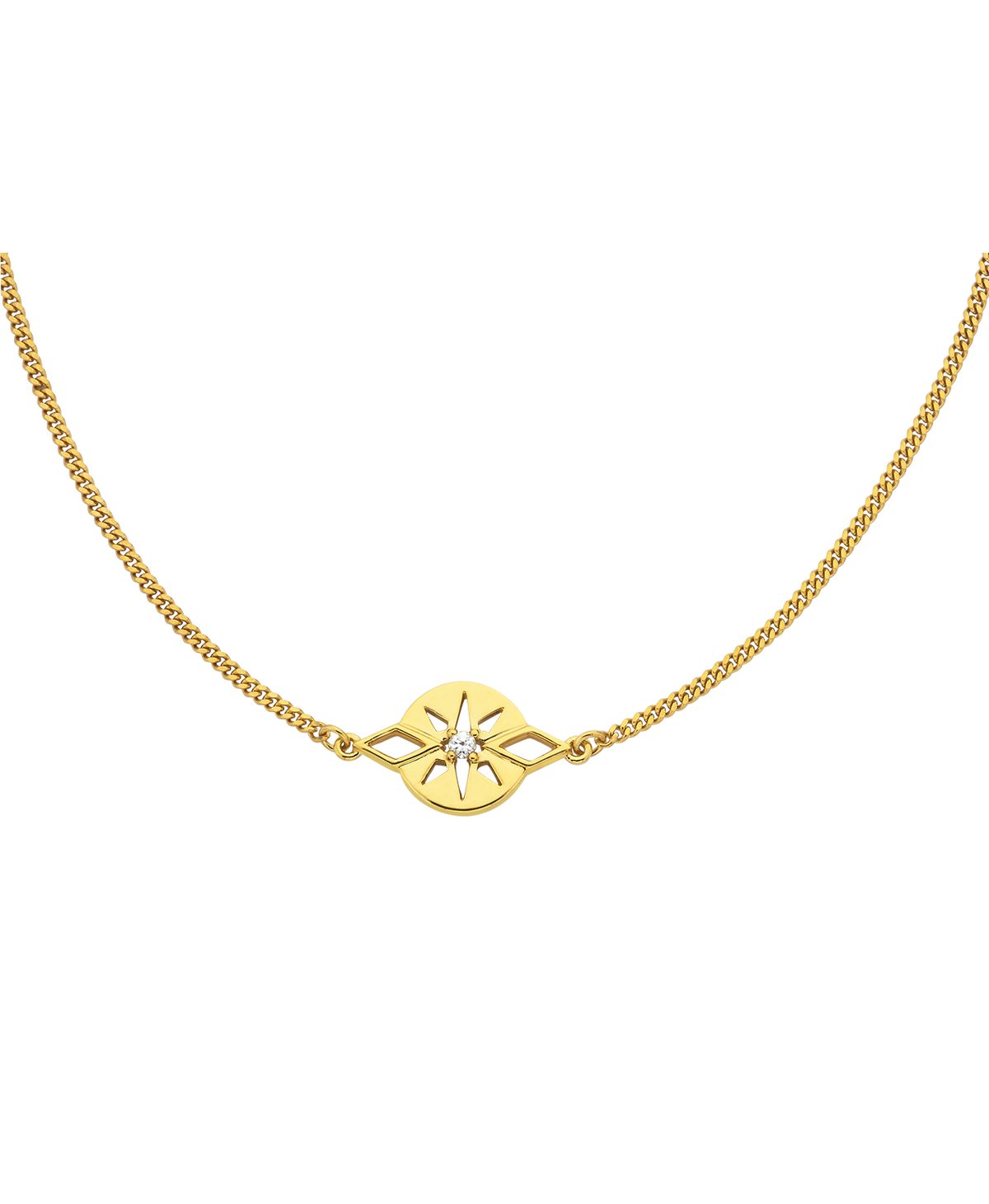 Zia Necklace - 22k Gold Vermeil, White Zircon | Zoë & Morgan NZ