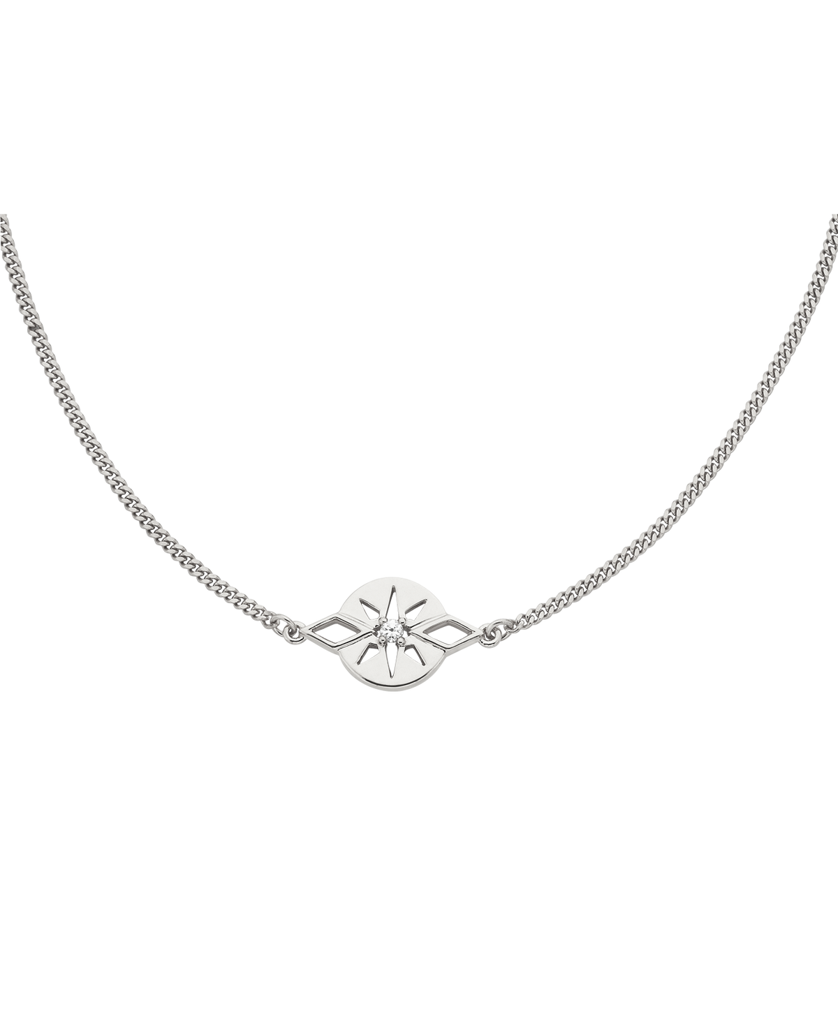 Zia Necklace - 925 Sterling Silver, White Zircon | Zoë & Morgan NZ